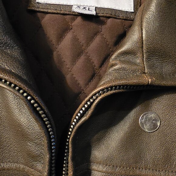 Vintage WILSONS Leather M. Julian Men's XXL Jacket Brown Quilt Lined EUC - Picture 6 of 13